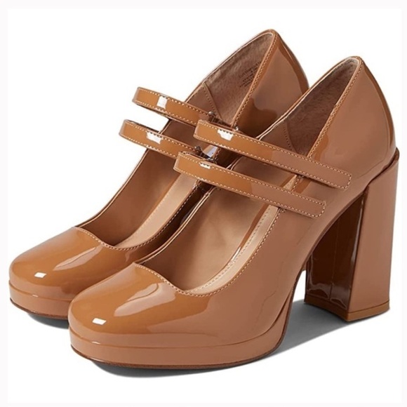 Steve Madden Twice Mary Jane Platform Heels Shoes Camel Size 11 - Picture 1 of 8